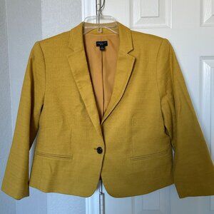 Ann Taylor Factory Blazer - Single Button Front - Yellow Mustard - Size 14P